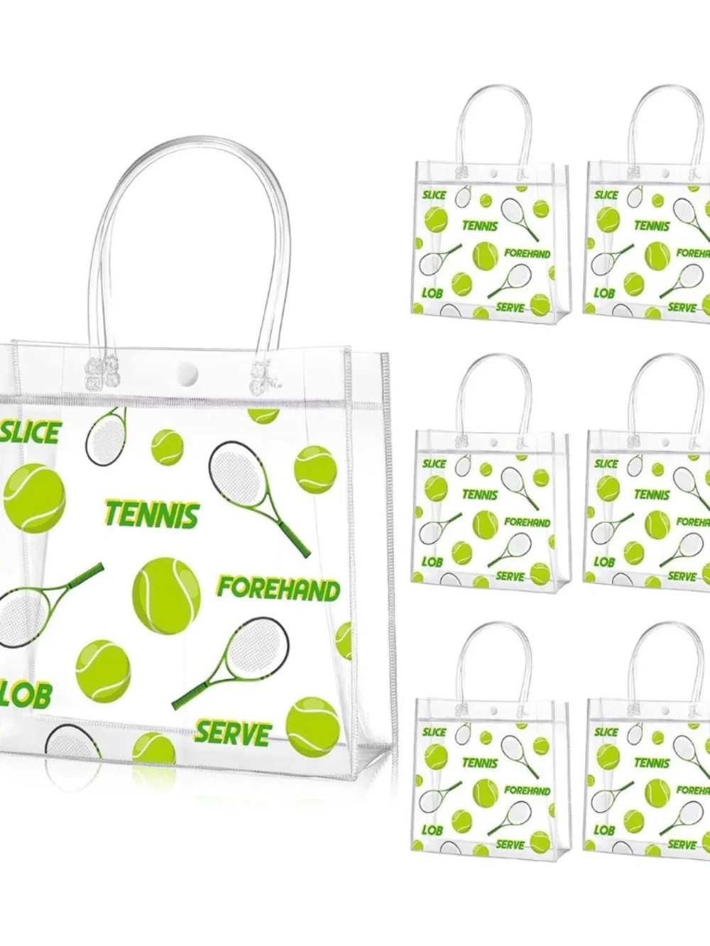 20 Pcs Tennis Party Favor Bags with Handles Candy Treat Bags Sports Goodies